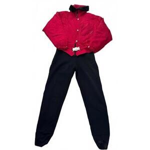 Vintage alpine apre-ski chic Nordica Altia red/black one-piece ski suit Size 10